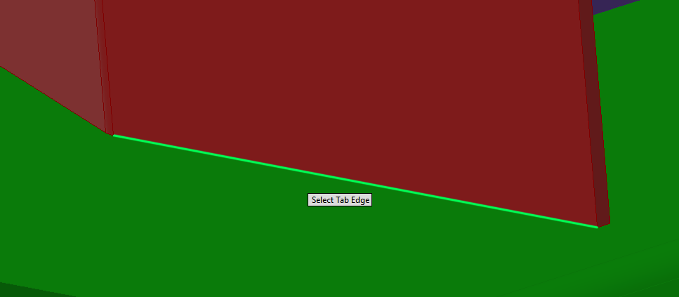 Select the tab edge in Autodesk Inventor